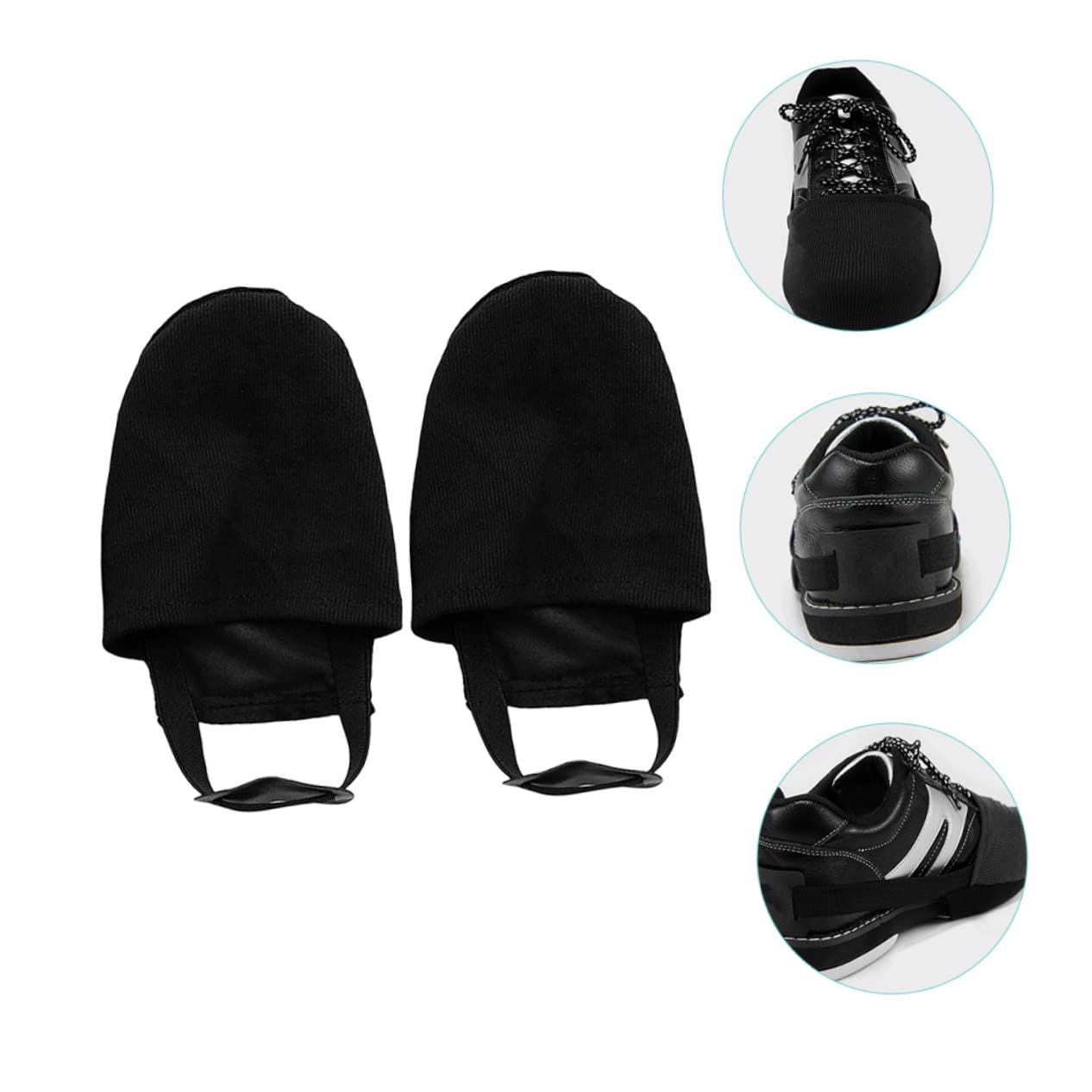 3paires Couvre-Chaussures De Bowling Élastiques De Semelles Ajustables pour Chaussures De Bowling Accessoires Noir