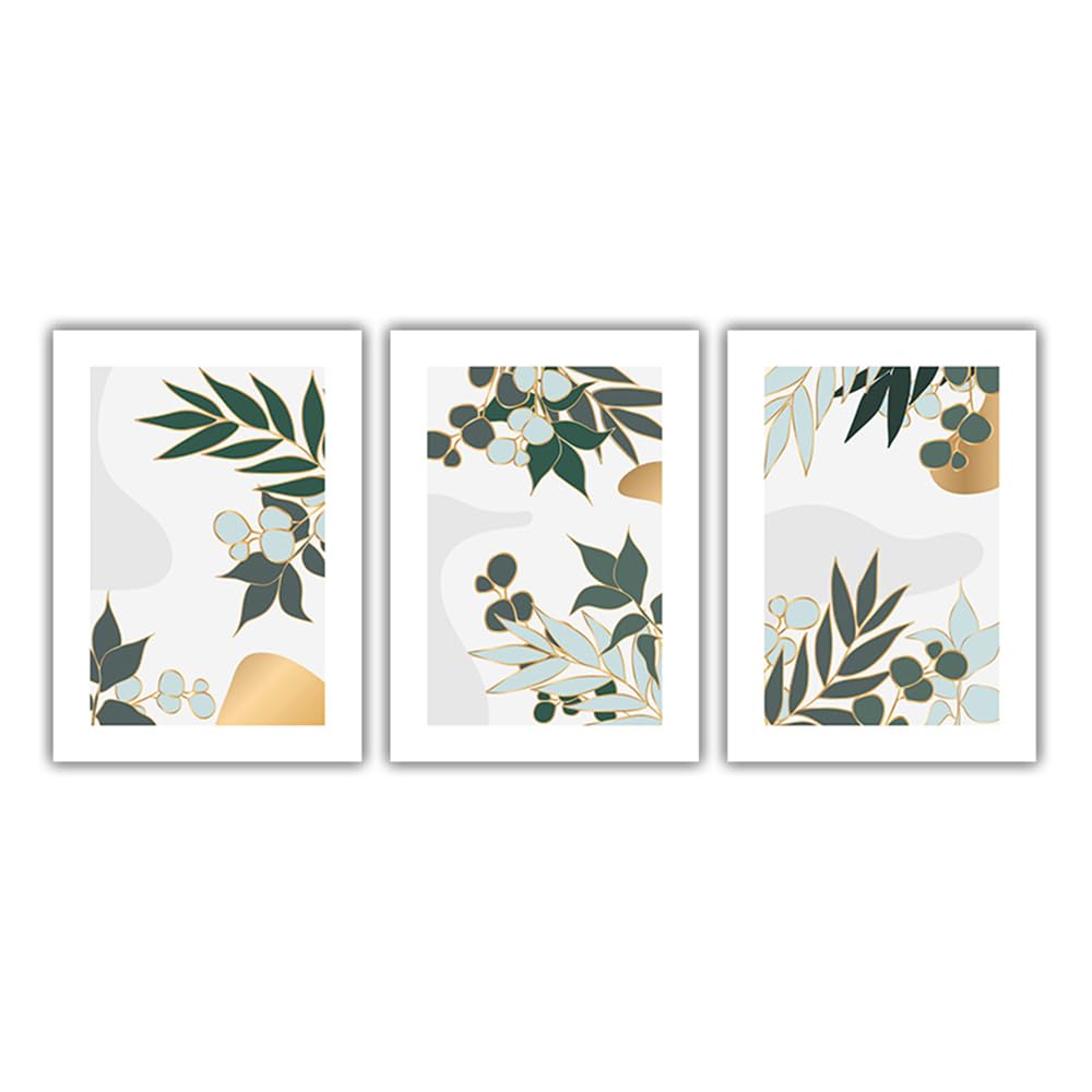 WBYZAC Wall Pictures-Home Decoration Leafy Trees and Fruits Canvas Painting Wall Art Simple Nordic Picture Modern Poster Print Bedroom Kitchen Decor-30 * 50cm*3PCS (No Frame)
