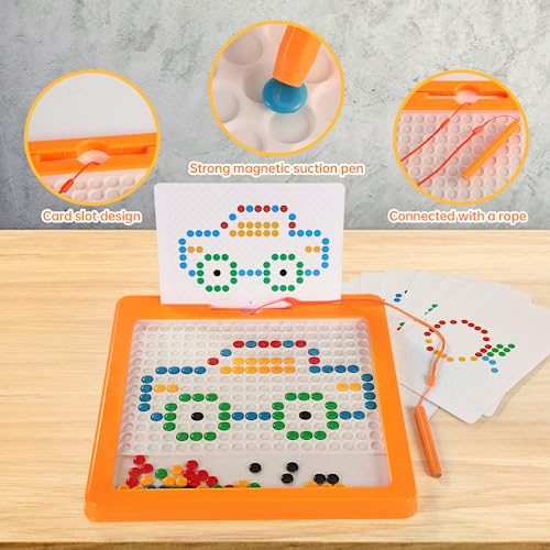 Biticolor 2023-01 Magnetic Drawing Board For Kids Magnetic Dot Art Doodle Board With Magnetic Pen And Beads For Toddlers Montessori Preschool Toy Travel Toys thumb #1