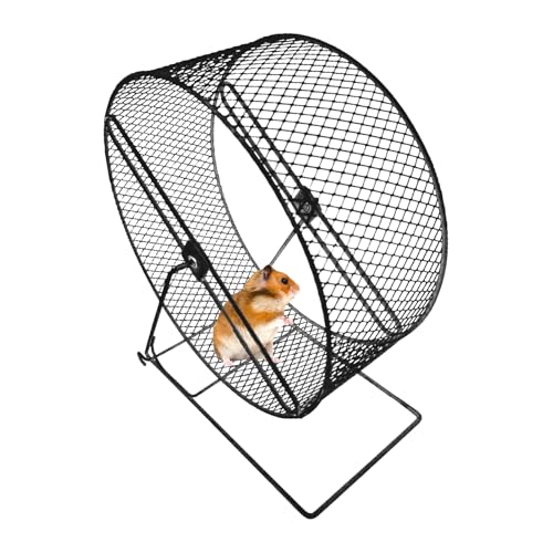 Rueda de hámster silenciosa, ruedas de ejercicio de hámster de metal, ruedas giratorias silenciosas para hámster jerbo, enano, ratones sirios