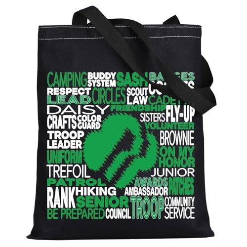 LEVLO Scout Leader Tote Bag Troop Leader Mom Gift Junior Leader Shoulder Bag Scouting Journey Merchandisez(S cout BT)