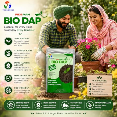Image of Bio Dap Organic Fertilizer for Plants 2kg, Granules | Organic Plant Food for Faster Root Growth, Healthy Flowering & Fruiting | Indoor & Outdoor Plants, Home Garden & Vegetable Plants
