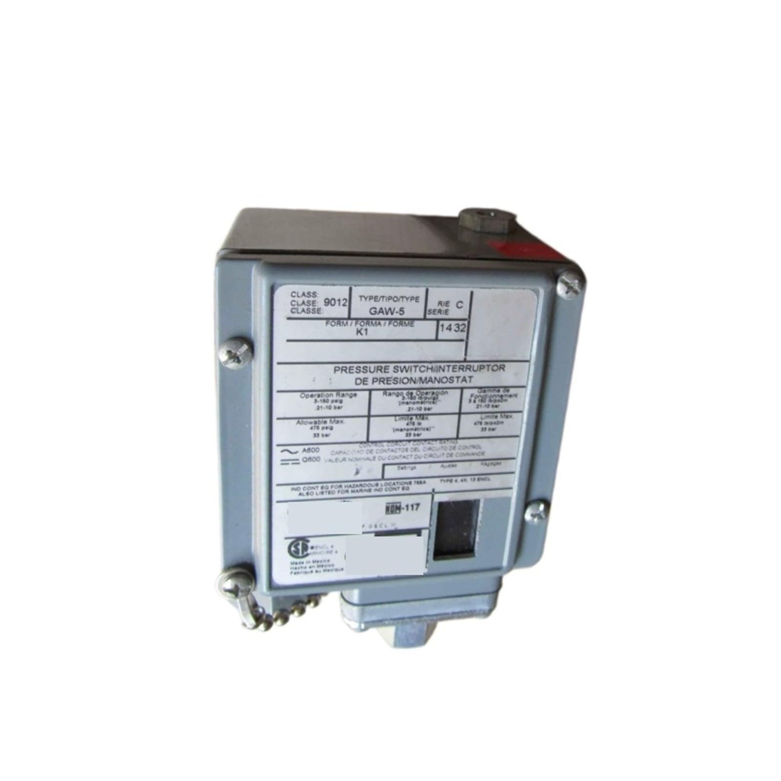 Sensor Presostato GAW-5 K1 CLASE 9012