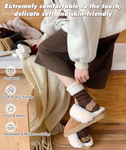 Image of IIG Winter Warm Wool Socks for Women Original Design Trendy Boot Socks Ideal Gift