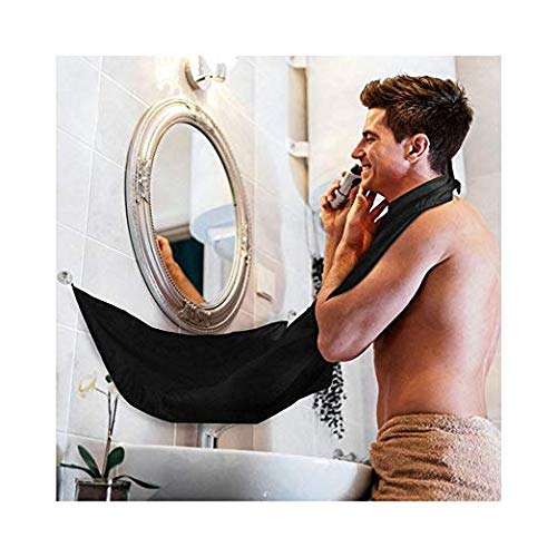 SAMZHE Beard Catcher Bib Apron Beard Cape for for Men Trimming, Hair Clippings,Grooming with Mirror Suction Cups, Waterproof, Adjustable Neck Strap