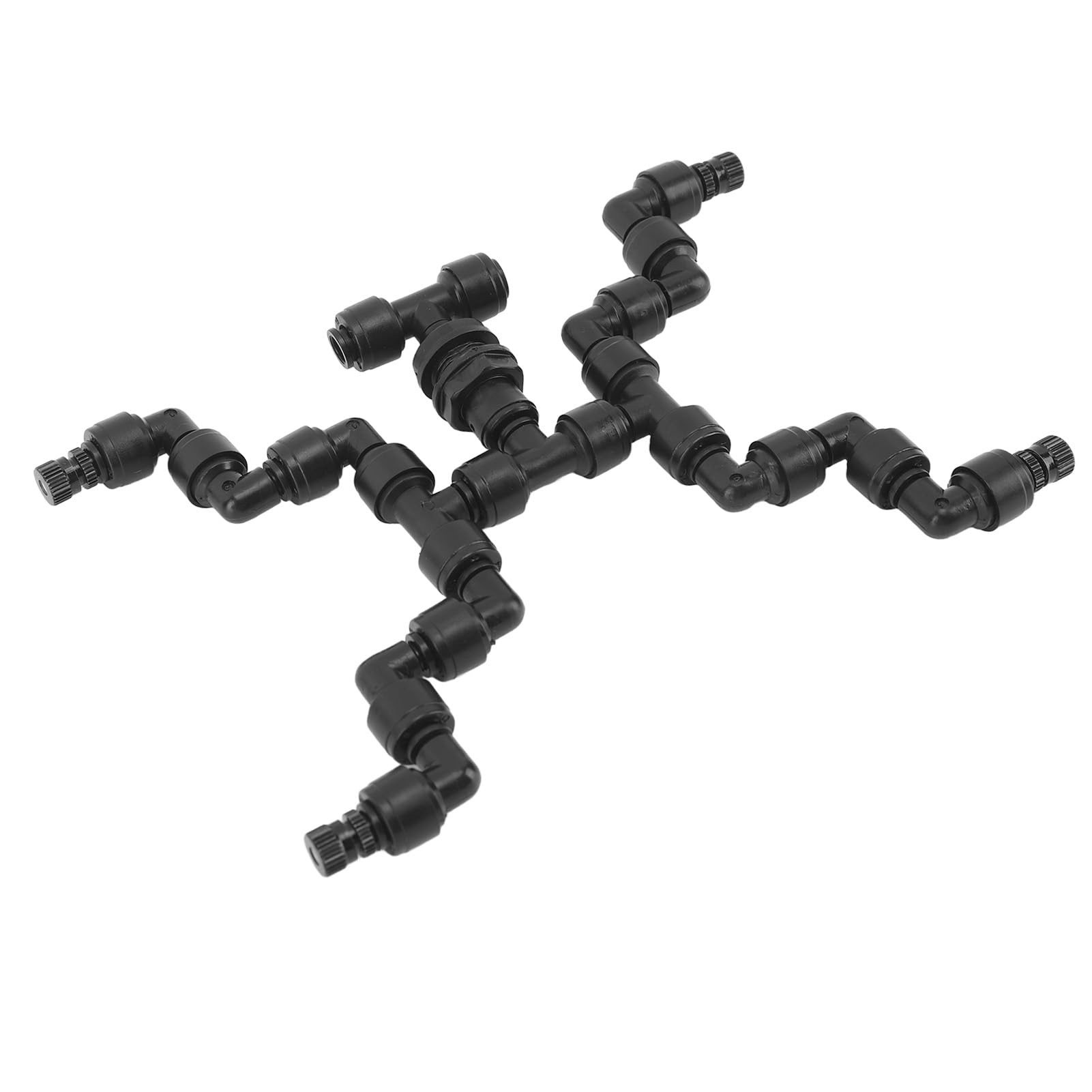 Pilipane Adjustable Mist Cooling System Nozzle 360 Degree Pets Reptiles Greenhouse Rainforest Mist Maker Fogger 4 Heads Black