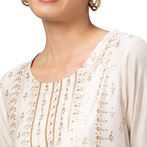 Image of Globus Women's Viscose Regular Fit Ethnic Motifs Printed Kurta
