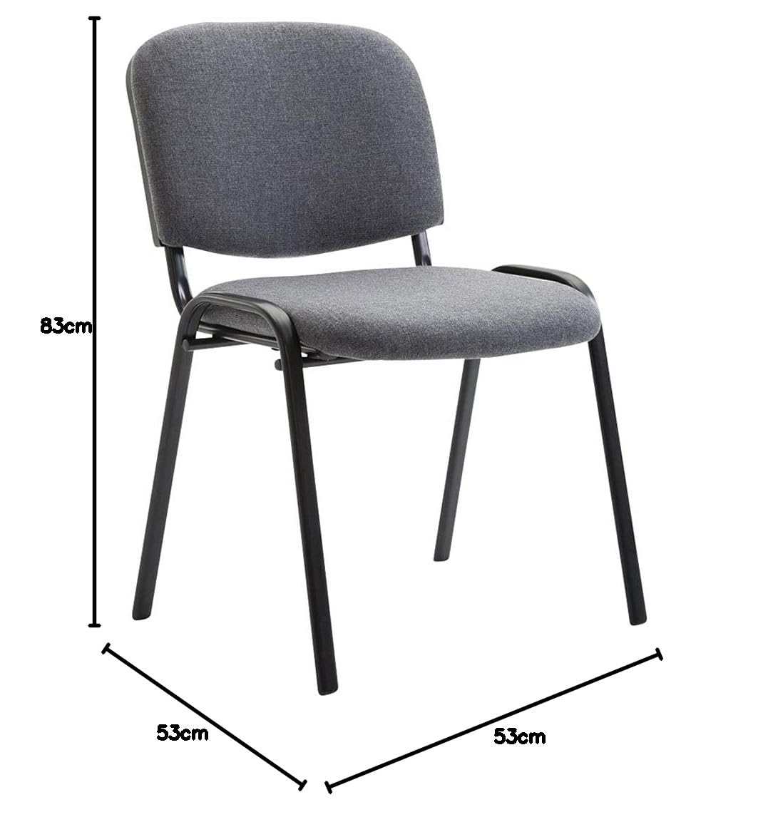 CLP Set 12 Sedie Conferenza Ken In Stoffa I Sedie Riunione Impilabili In Metallo Con Carico Max 120 KG I Sedia Ospite Classica Con Schienale, Colore:grigio