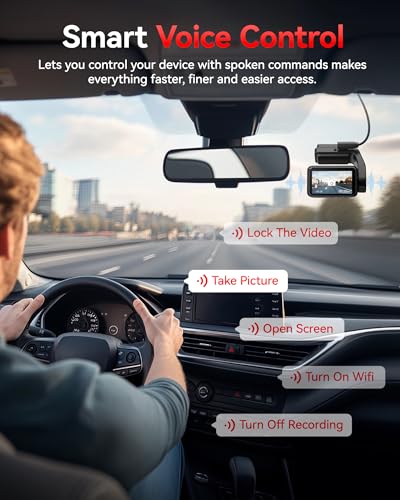 Image of REDTIGER 4K+1080P Front and Rear Dash Cam for Car, 5.8GHz WiFi APP, GPS, 2.2''Mini Touch Screen, Voice Control, Built-in 64GB Card, Loop Recording, 24H Parking Mode(A4)
