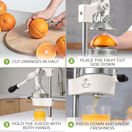 Image of Zulay Kitchen Cast Iron Juicer - Heavy Duty Manual Juicer with Detachable Strainers for Easy Cleaning, Orange Juice Press for Citrus Fruits, Perfect for Bartenders, Juice Lovers & Health Enthusiasts