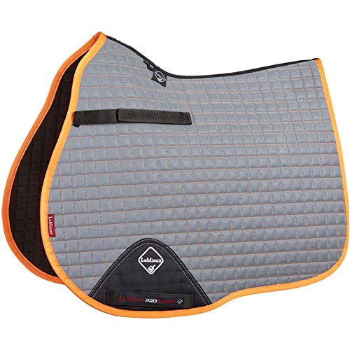 LeMieux High Visibility GP Square Numnah Small/Medium Grey Tangerine
