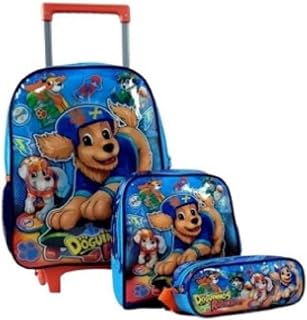 Kit Doguinho Mochila Rodinha 16", Lancheira e Estojo - Clio