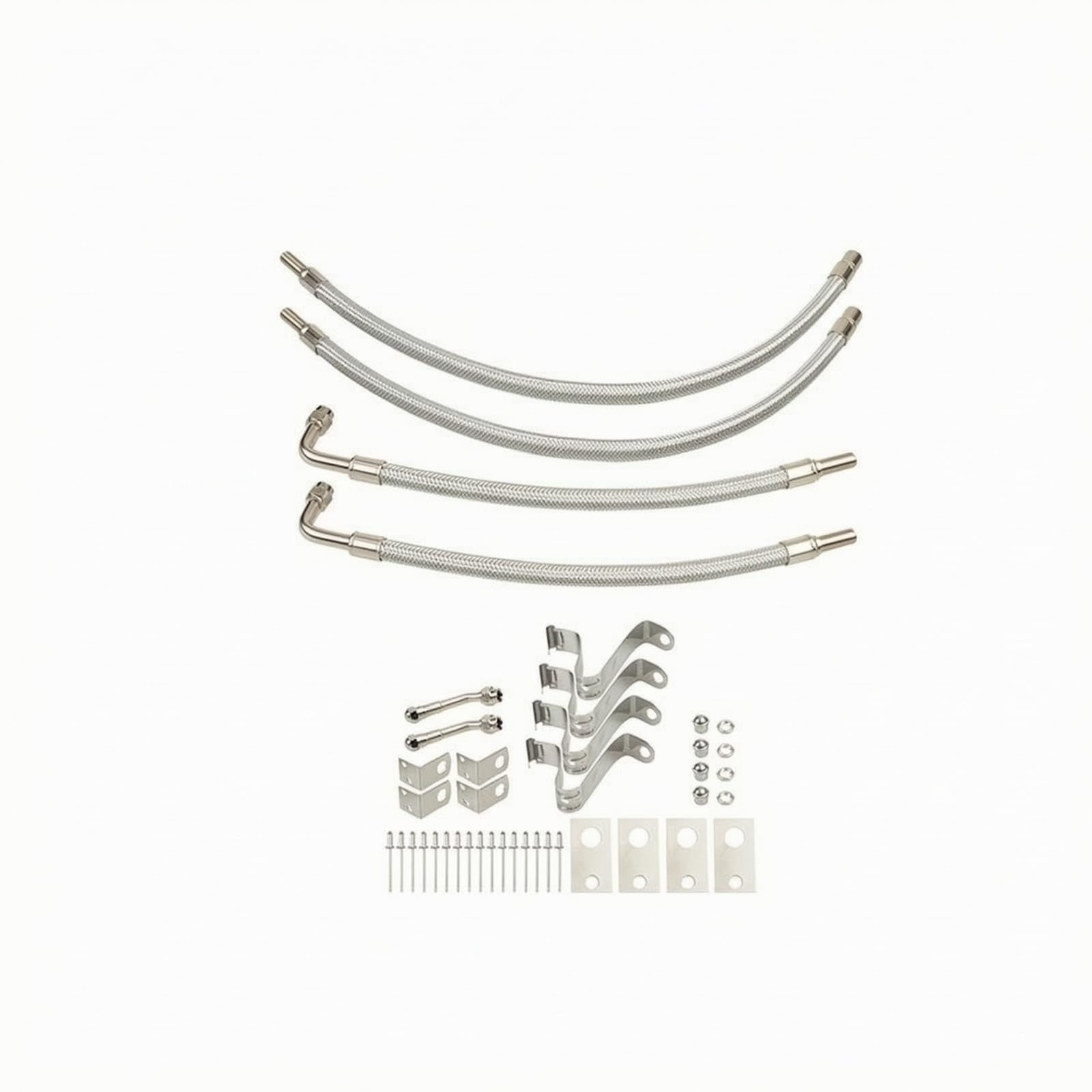 rockible Reifenventil Verlängerung Reifenluftschlauch Ventilverlängerung Luftventil Adapter Set Edelstahl Geflochten Flexibel mit Halterung für LKW Reisemobil Anhänger Zwillingrad Wartung
