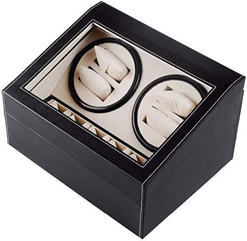 Caja para enrollar relojes en vitrina de madera negra para dormitorio u oficina
