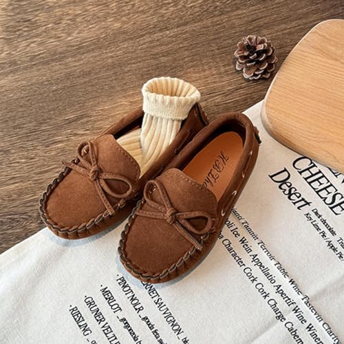 Toddler Boys Girls Loafer Shoes Soft Suede Leather Slip On Moccasin Flat Boat Dress Shoes School Daily Walking Shoes3