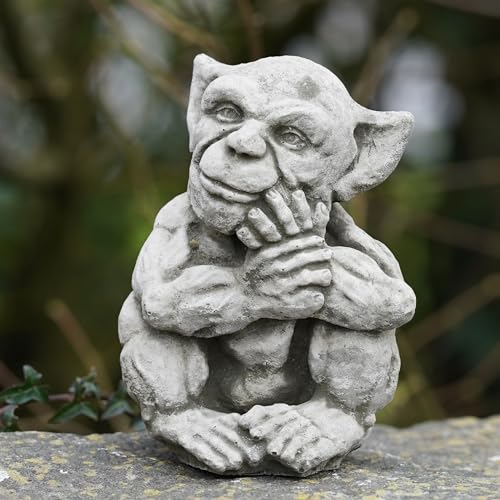 Image of Sprite B Stone Statue | Gargoyle Gremlin Outdoor Garden Ornament Decoration Gift