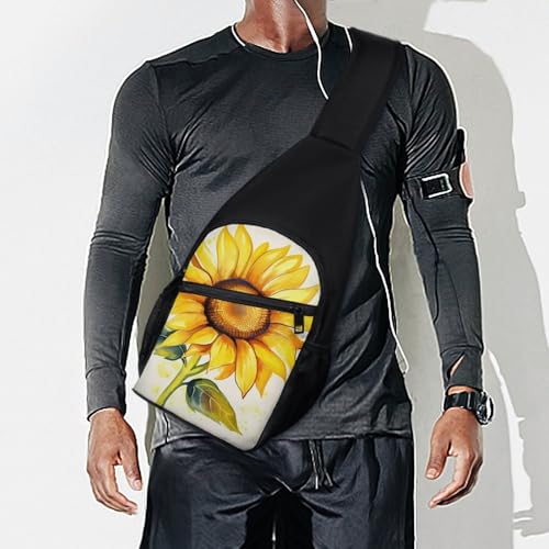 Morrales tipo sling con diseño girasol acuarela miniatura 7