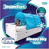 AIR FORT Original DreamFort - Pop Up Portable Twin Bed Canopy - Glow in The Dark Stars (Sleepy Sky Blue)