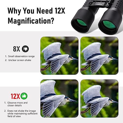 Binoculares 12x42 HD profesionales impermeables para adultos miniatura 4