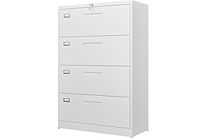 Letaya 4 Drawer File Cabinet White: Versatile Storage Solution for Your Office Needs