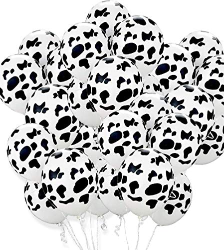 100 PCS Cow Balloons Funny Moo Print for Party Cow Hide Balloons Western Cowboy Theme for Birthday Party Favor Supplies Decorations Cowboy