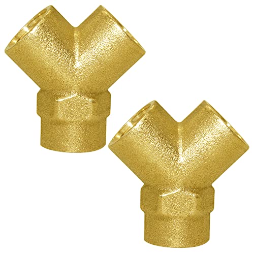 Joywayus Messing Y-Rohrverschraubung 1/4 Zoll NPT 2 Stück