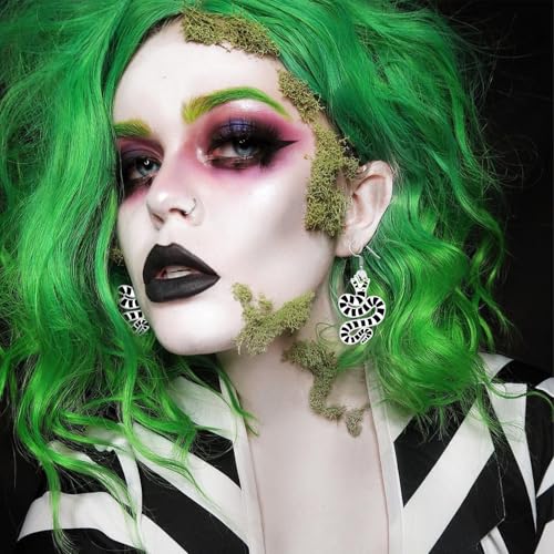 5 Pairs Betelgeuse Earrings Halloween Earrings for Women, Skull Tombstone Coffin Sandworm Snake Earrings Betelgeuse Merch Jewelry Accessories3