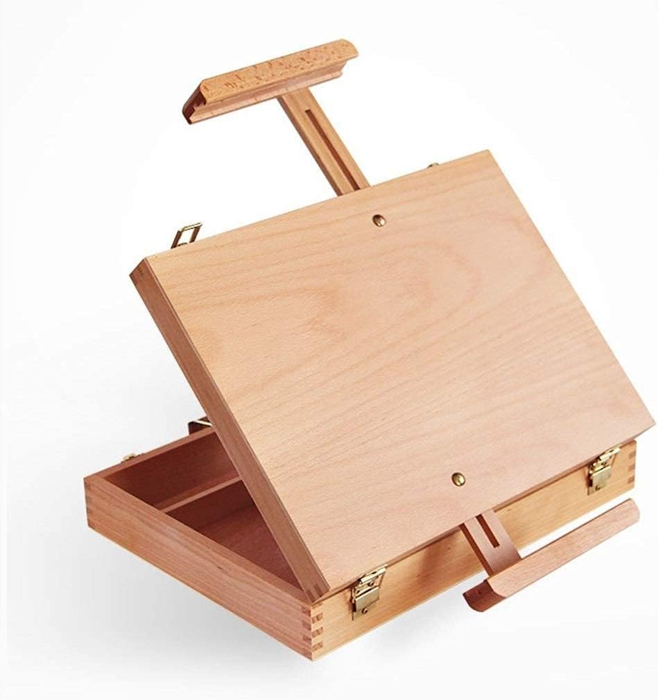 Oil Painting Box, Desktop Wooden Adjustable Large-Capacity Storage (Clear 30 * 40 * 8.3CM)