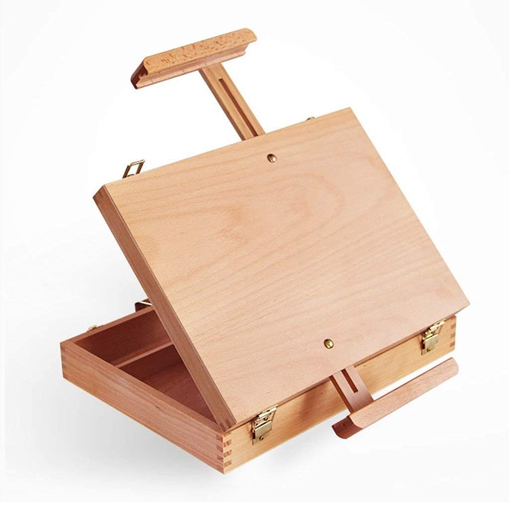 Cavalletto da scrivania in legno per pittura a olio, regolabile, grande capacità