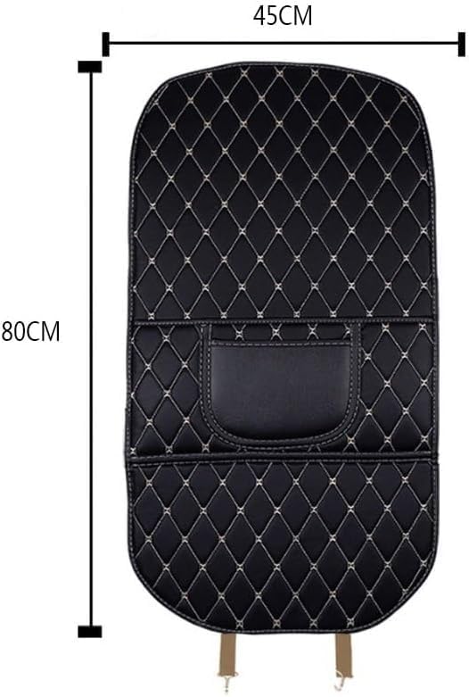 2 Piezas Protector Asiento Coche Respaldo para BMW 7 Series SWB E65 2001-2008, PU Cuero Antipatadas Almohadilla Sillas Impermeable Antifouling,B/Long-Beige