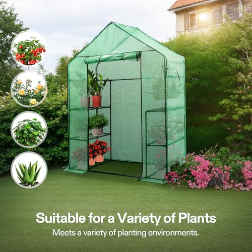 VIVOSUN 57 x 29 x 77-Inch Mini Walk-in Greenhouse with Windows, Shelves and Anchors, Plant Garden Hot House - Image 7