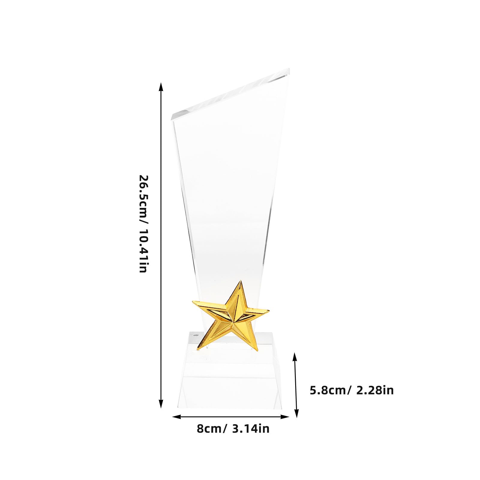 3D Stern Kristalltrophäe aus Crystal und Metall Kreative Siegerpokal mit Eleganter Optik Transparente Auszeichnung für Schüler und Wettbewerbs und Preisverleihungen