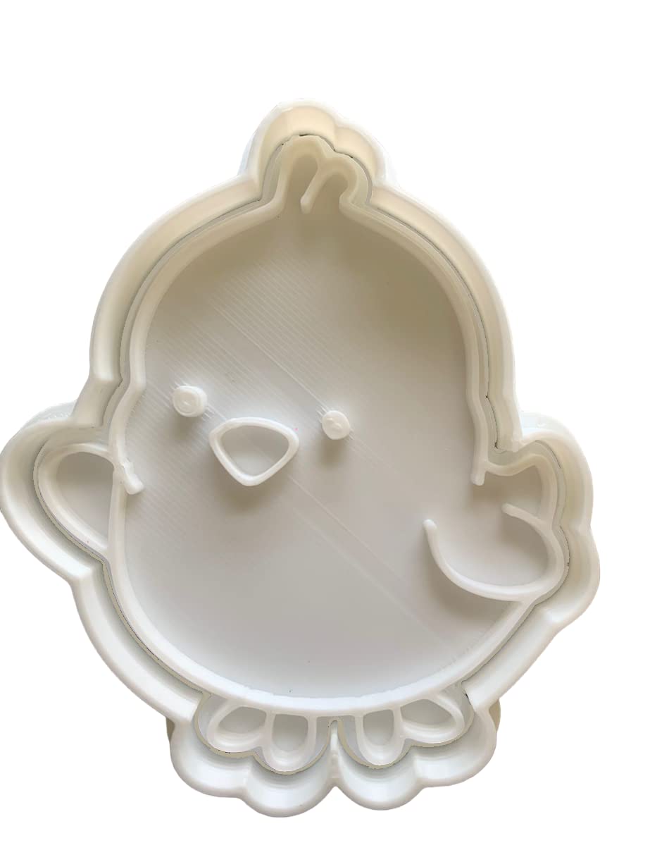 The Cookie Cutter Hub 10cm Cute Easter Bunny with a Egg Cookie Cutter and Matching Embosser for Cookies Biscuits Clay Baking Decoration