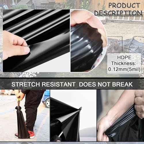 Heavy Duty 0.2mm Thick Waterproof Pond Liner - Flexible Durable Tarpaulin for Outdoor Fish Ponds & Water Gardens (3x12m/9.8x39.3ft)