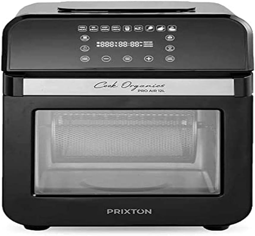 PRIXTON Cook Organics PRO - Friggitrice ad aria 12 litri - Friggitrice elettrica senza olio - Potenza 1500W - Timer da 0-60 min - Temperatura 60-200ºC - Programmi Predeterminati - Schermo LED PRIXTON Cook Organics PRO - Friggitrice ad aria 12 litri - Friggitrice elettrica senza olio - Potenza 1500W - Timer da 0-60 min - Temperatura 60-200ºC - Programmi Predeterminati - Schermo LED