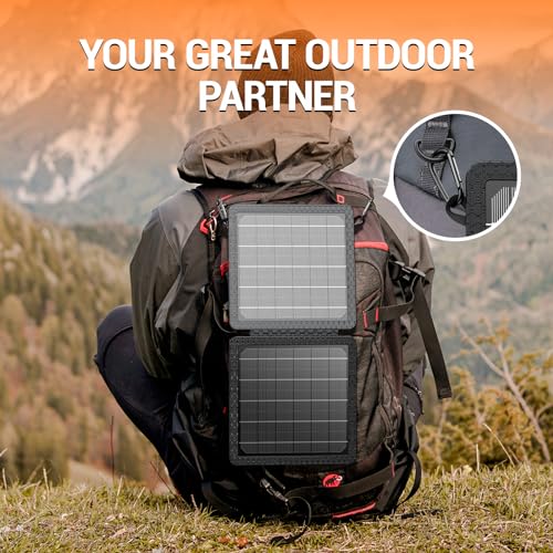 GOODaaa 10W Portable Solar Charger with Dual USB Outputs Super Handy Foldable Size 24% High Conversion Efficiency Solar Panels, Waterproof & Dustproof & Shockproof, Wide Compatibility - Image 8