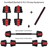 wolfyok Adjustable Dumbbell Set, Weights Dumbbells Set 44Lb/66Lb, 3 in 1 Free Weight Workout with Connector Used as Barbell, Push up Stand, Fitness Workout Equipment for Men Women Home Gym
