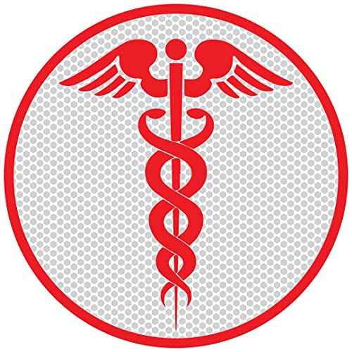 Image of CVANU Doctor Reflective Vinyl Exterior Decal for Vehicle 2pcs (11x11cm) Red cv5