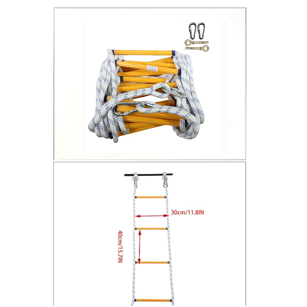 Escalera de Cuerda Escalera de Escape en Caso de Incendio 2/3/4 Pisos para Columpio con Ganchos para un despliegue rápido en Fuego Compacto y liviano para niños y Adultos / 2