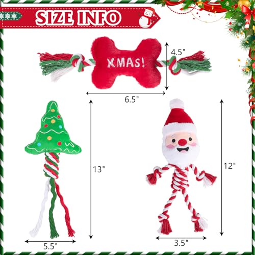 Juguetes Mordibles Navideños para Perros - 3 Piezas miniatura 2