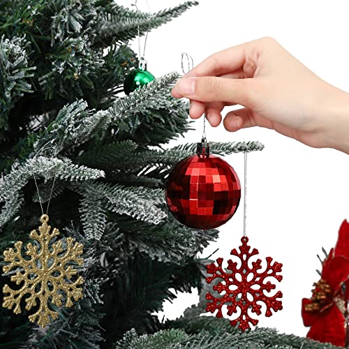 Christmas Ornaments Set, 106 pcs Shatterproof Christmas Tree Balls Decorations, Delicate Christmas Decoration Baubles Craft Set for New Year Holiday Wedding Party Xmas Parties and Office Shop Decor