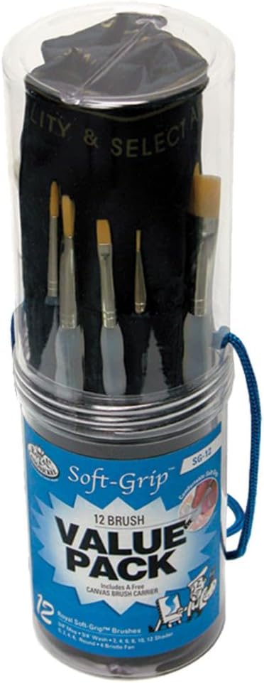 Royal Brush Soft-Grip Brush Value Pack 12/Pkg