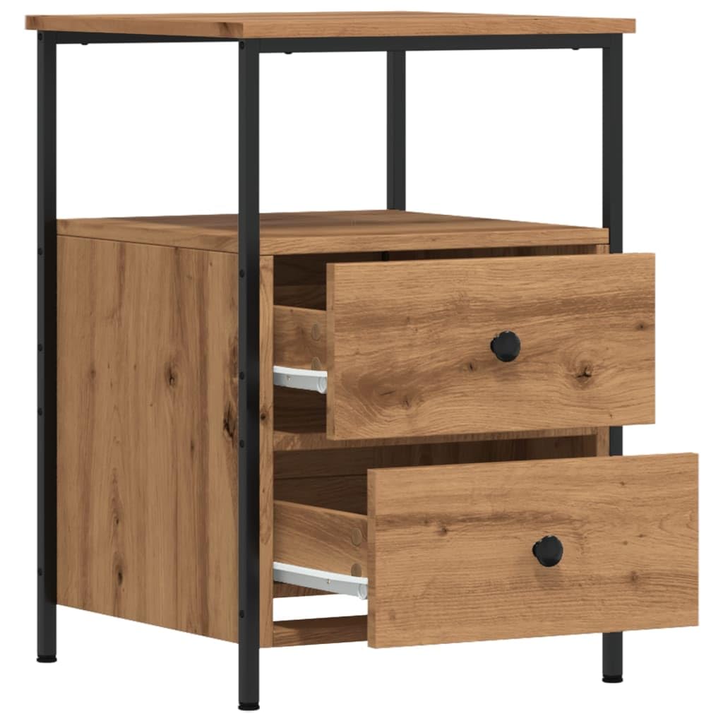 vidaXL Comodino Rovere Artigianale 34x35,5x50 cm in Legno Multistrato