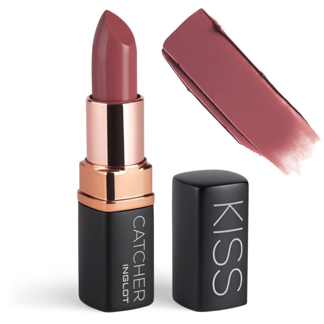 Inglot Kiss Catcher Lipstick - Long-lasting lipstick with a matte finish, Deep Red, 4 g (Pack of 1)