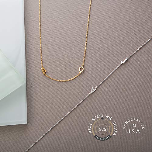 Sterling Silver Personalized Mini Letter Initials Necklace2