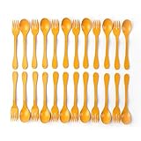 Knork Eco Plant Based 24 Pack Reusable Bamboo Flatware Set (Orange)