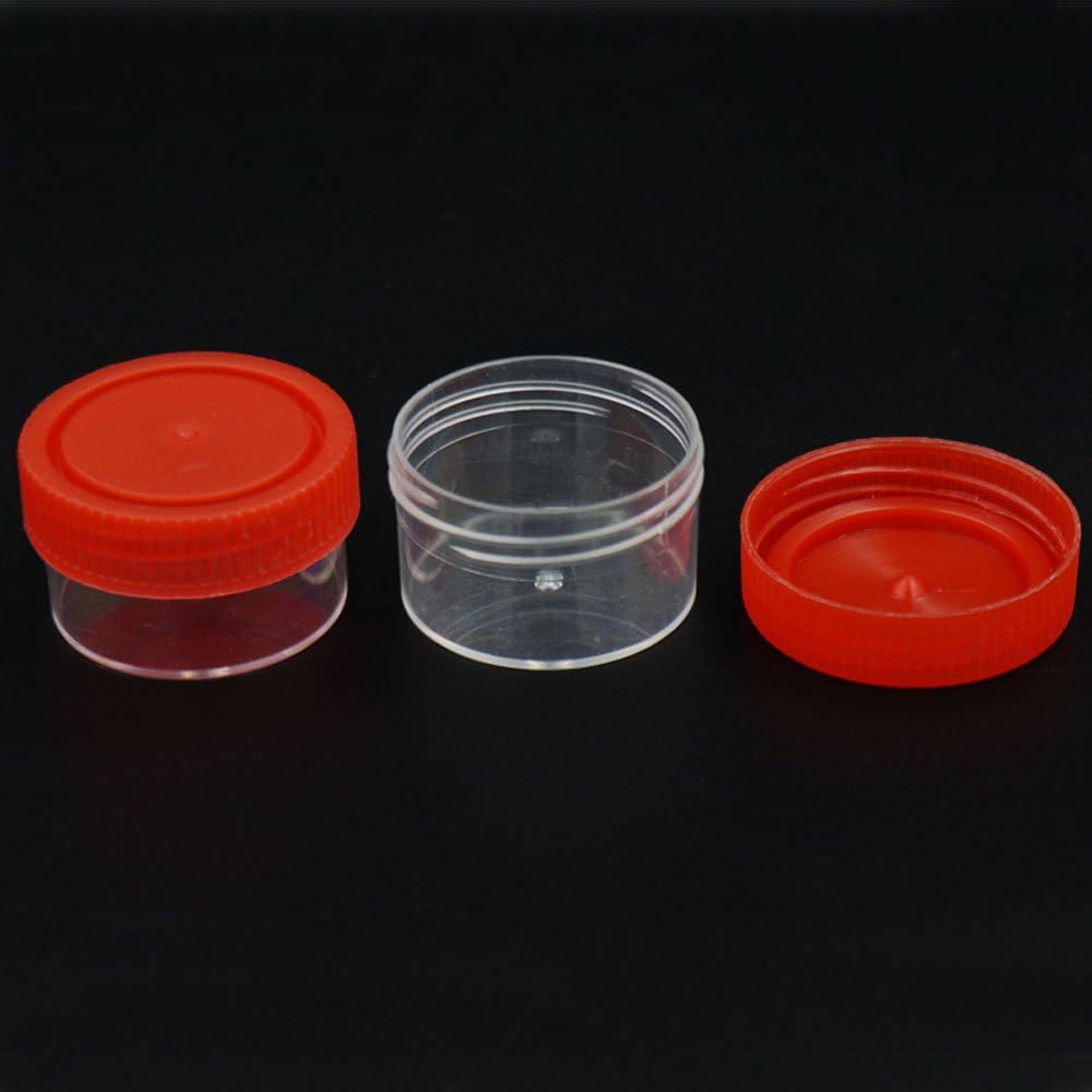 Bluemoona 20 Pcs - 20ml Specimen Cup Container Security Screw Cap Sterile Plastic Jar hospital Use