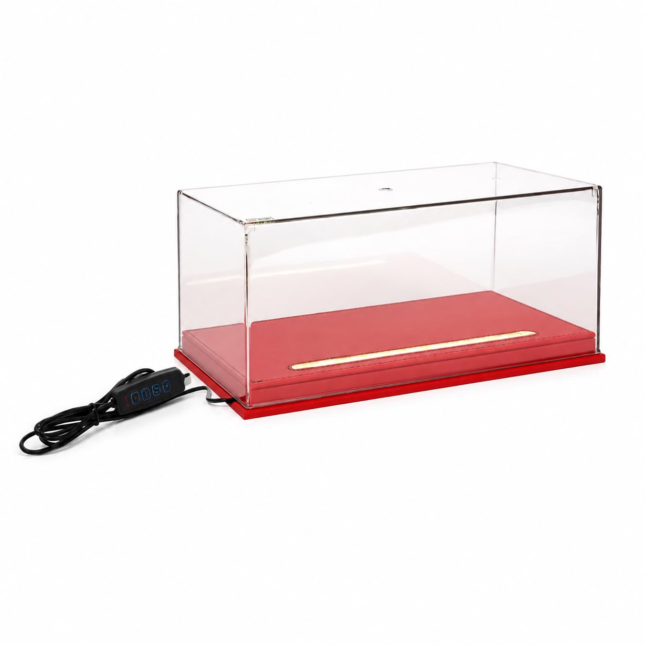 Vetrina Display Case per Auto 1:24 , Rosso | Illuminazione regolabile, Contenitore per figure, Esposizione di giocattoli, Per espositori toriali