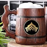 Warframe Beer Mug. Personalized Wooden Beer Mug. Gamer Mug. Wood Tankard. Gift For Him. Beer Stein Wood Gamer Gift. Gift For Husband, Boyfriend Gift #287/0.6L / 22 ounces