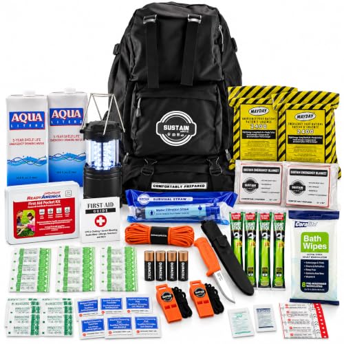 Ready America 70490 2Person 3Day Premium Sustain Supply, Emergency Backpack